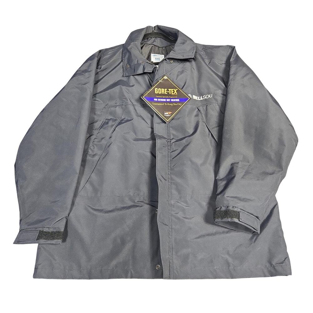 BellSouth Coat Mens XL Blue Gore-Tex Nylon Rain Waterproof Workwear Made USA